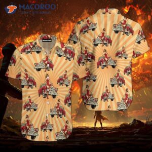 vintage car and lady girl hawaiian shirts 0