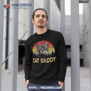 vintage cat daddy shirt funny lover cat dad fathers sweatshirt 1