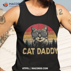 vintage cat daddy shirt funny lover cat dad fathers tank top 3