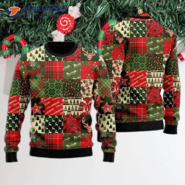 Vintage Christmas Patchwork Ugly Sweater
