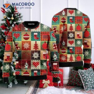 Vintage Christmas Patchwork Ugly Sweater