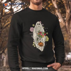 vintage cute floral ghost halloween pumpkin costume funny shirt sweatshirt