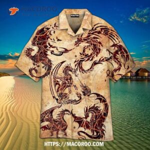 Vintage Dragon Viking Tattoo Hawaiian Shirt