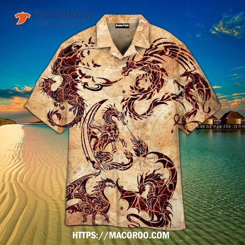 Vintage Dragon Viking Tattoo Hawaiian Shirt Vintage Dragon Viking Tattoo Hawaiian Shirt