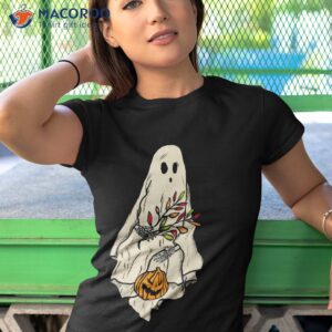 Vintage Floral Ghost Cute Halloween Funny Shirt