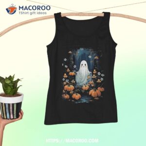 vintage floral ghost cute pumpkin autumn halloween gothic shirt halloween pumpkin tank top