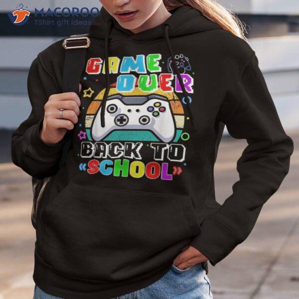 Vintage Game Over Back To School Funny Gamer Student Teacher Shirt