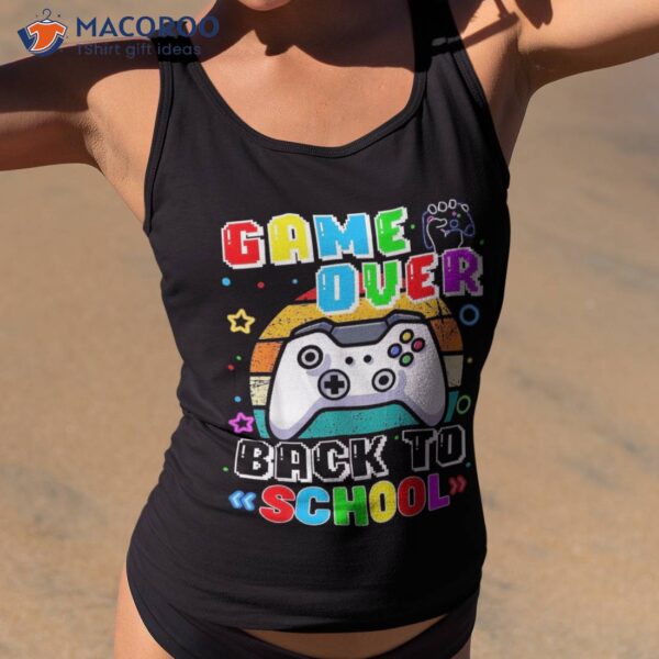 Vintage Game Over Back To School Funny Gamer Student Teacher Shirt