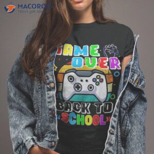 vintage game over back to school funny gamer student teacher shirt tshirt 2