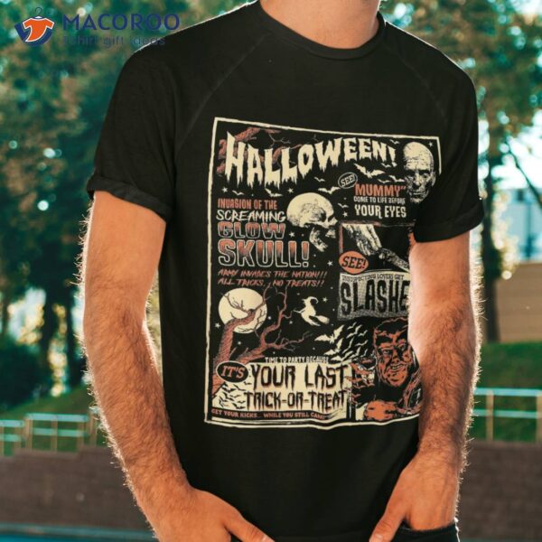 Vintage Horror Movie Shirts Poster Terror Old Time Halloween Shirt