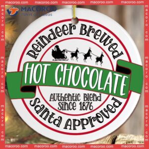 Vintage Hot Chocolate Customized Name Christmas Ceramic Ornament