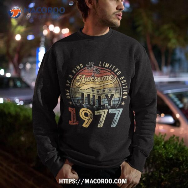 Vintage July 1977 46 Years Old 46th Birthday Gift Shirt