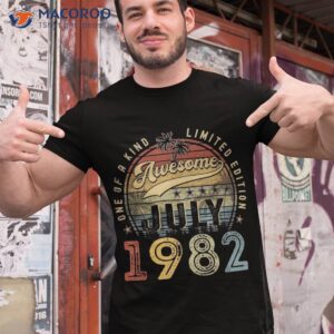 Vintage July 1982 41 Years Old 41st Birthday Gift Shirt