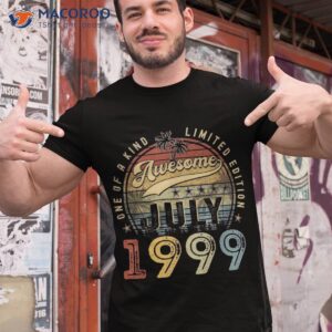 Vintage July 1999 24 Years Old 24th Birthday Gift Shirt