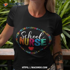 Cute Rainbow Leopard Print School Nurse Appreciation Nursing Shirt