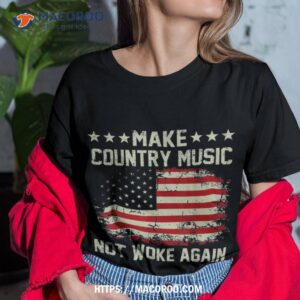 Vintage Make Country Music Not Woke Again American Flag Shirt