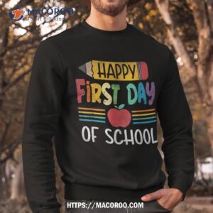 vintage pencil happy first day of school teacher boys girls shirt sweatshirt