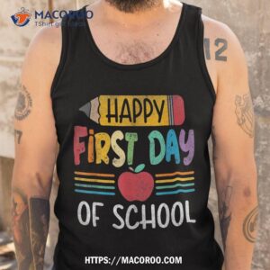 vintage pencil happy first day of school teacher boys girls shirt tank top