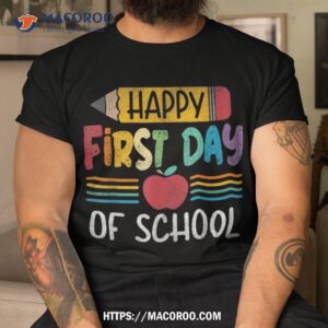 vintage pencil happy first day of school teacher boys girls shirt tshirt