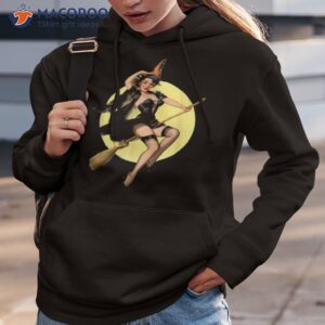vintage pin up witch halloween pinup girl funny ilustration shirt hoodie 3
