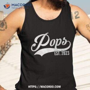 vintage pops est 2023 first time grandpa fathers day gift shirt tank top 3