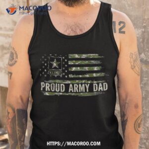 vintage proud army dad camo american flag veteran gift shirt tank top