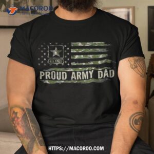 vintage proud army dad camo american flag veteran gift shirt tshirt