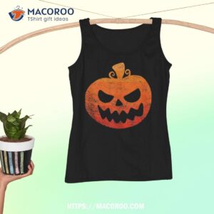 Vintage Retro Halloween Pumpkin Face Scary Creepy Costume Shirt