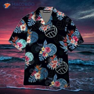 Volleyball Tropical Black Hawaiian Shirts