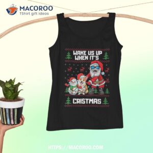 wake me up when its christmas santa and friends crochet look shirt tank top