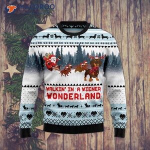 Walking In A Wiener Wonderland Dachshund Lover Ugly Christmas Sweater