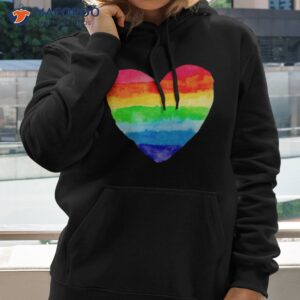 Watercolor Rainbow Lgbtq Hearshirt