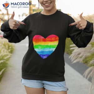 watercolor rainbow lgbtq heart shirt sweatshirt