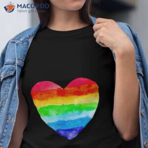 Watercolor Rainbow Lgbtq Hearshirt