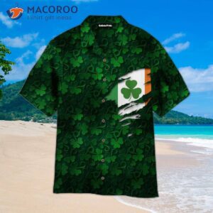 Wear Irish Pride Green Clover Hawaiian Shirts