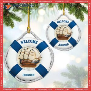 Welcome Aboard Custom-shaped Name Christmas Acrylic Ornament