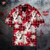 Welsh Corgi And Cat Retro Winter Buffalo Plaid Pattern Red Hawaiian Shirts