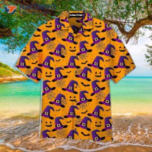 which hat spider halloween pattern hawaiian shirts 0