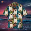 White Birman Cat On Colorful Tropical Pattern Hawaiian Shirts