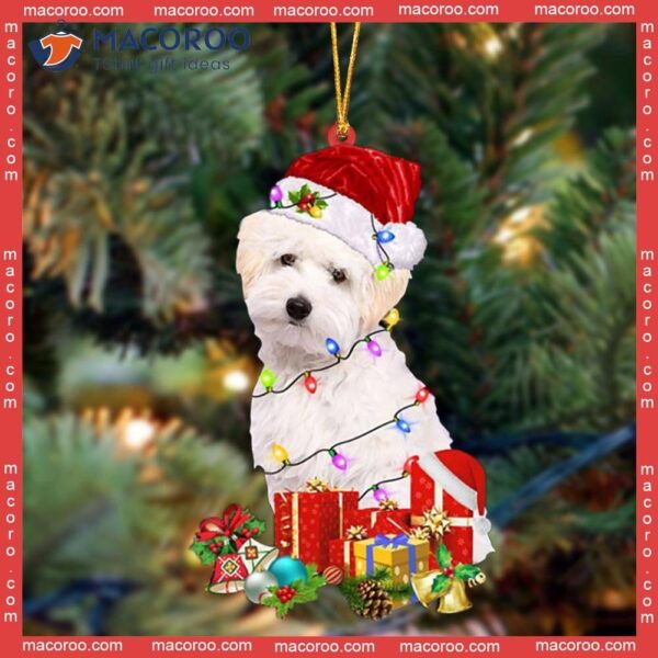 White Maltipoo Custom-shaped Christmas Acrylic Ornament