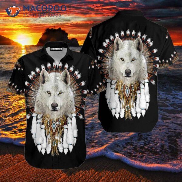 White Wolf Dog Native American Hawaiian Shirts