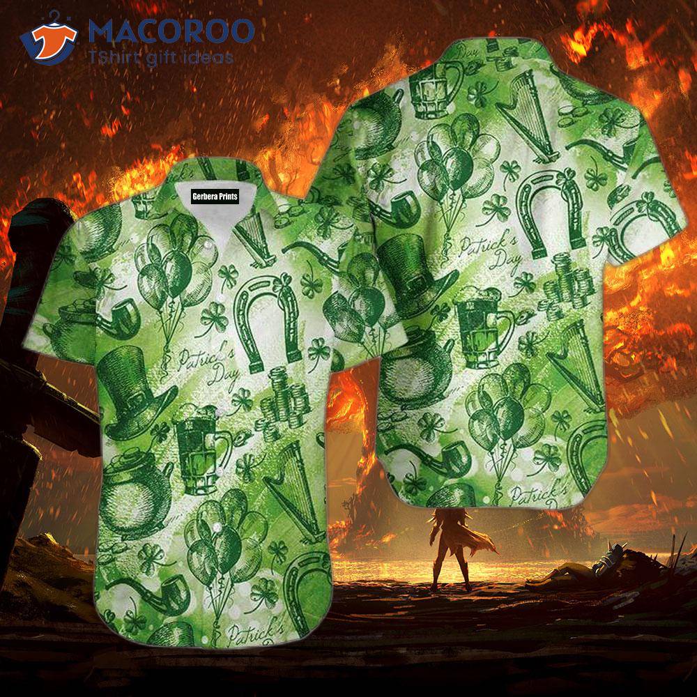 Whole Green Saint Day Vintage Hawaiian Shirts