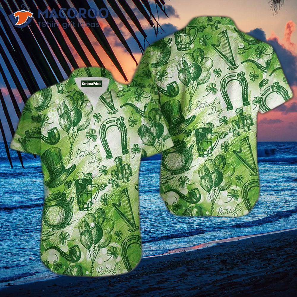Whole Green Saint Day Vintage Hawaiian Shirts