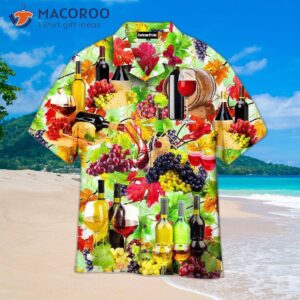 wine grape and grape patterned hawaiian shirts 0