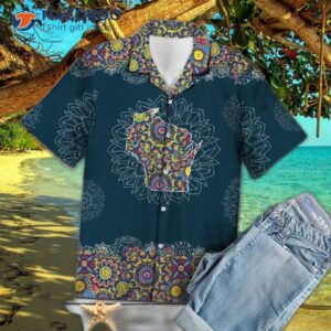 wisconsin mandala blue hawaiian shirts 0