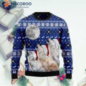 Wolf Howling At The Moon Ugly Christmas Sweater