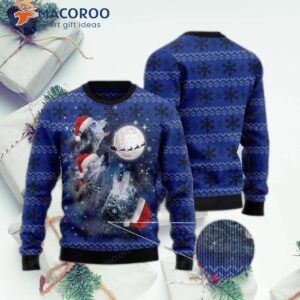 Wolf Under The Moon Ugly Christmas Sweater