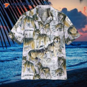 Wolf White And Grey Hawaiian Shirts