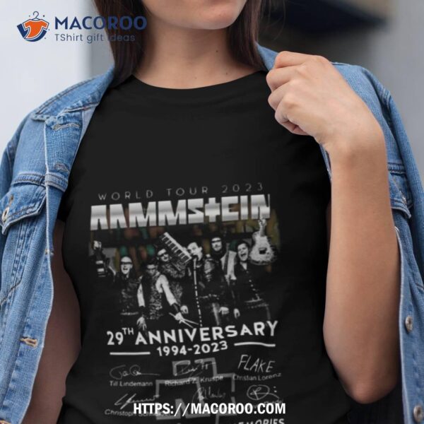 World Tour 2023 Rammstein 29th Anniversary 1994 2023 Thank You For The Memories Signatures Shirt