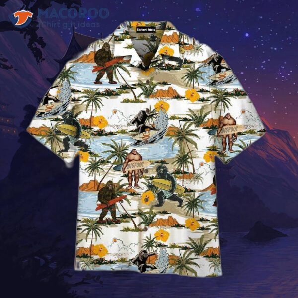 Yellow Hibiscus Hawaiian Bigfoot Anthropoid Shirts